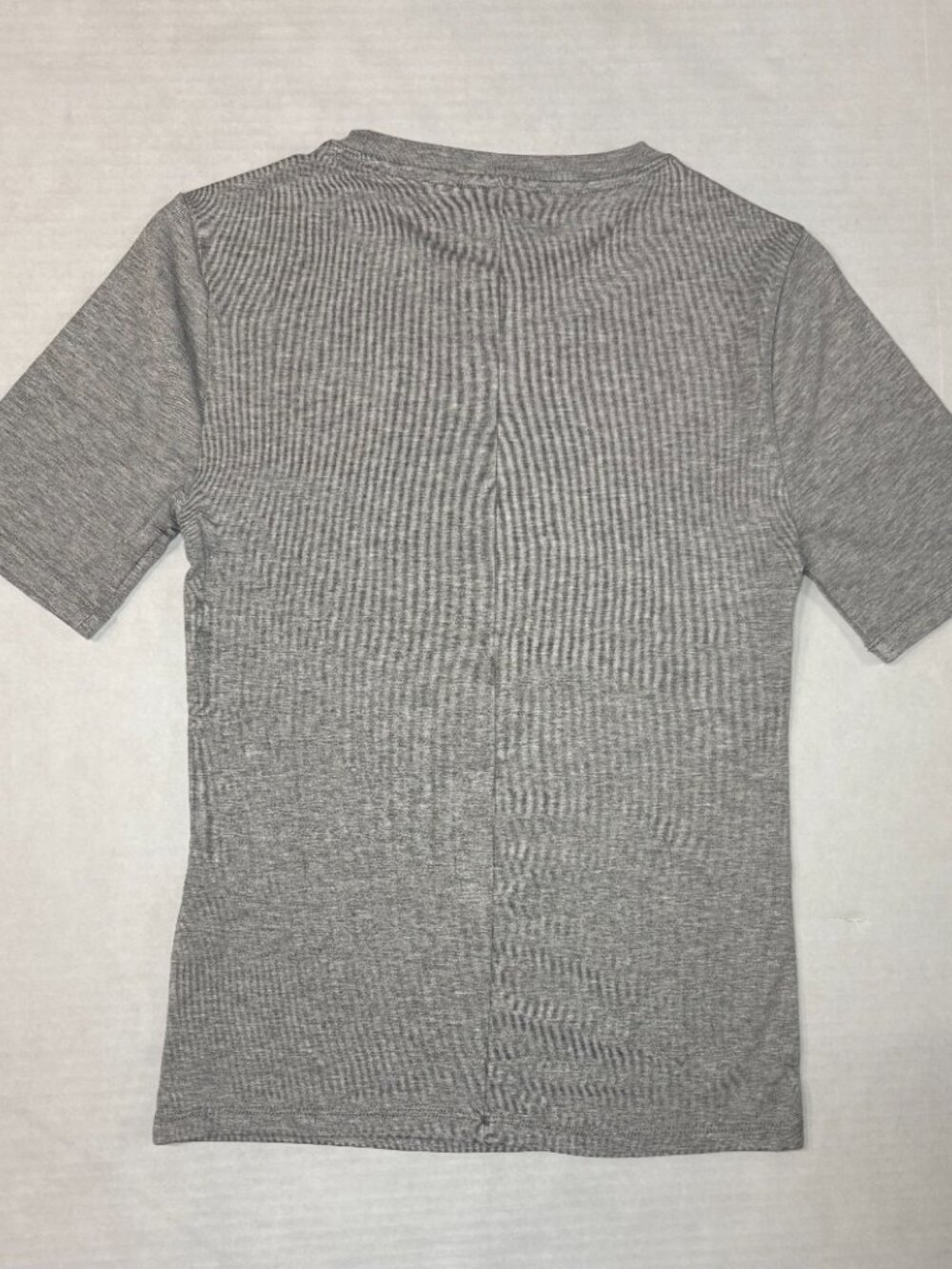 NWT J. Crew Refined Rib Elbow-Sleeve T-Shirt Heather Gray Silver Size S C1023 - Picture 2 of 15